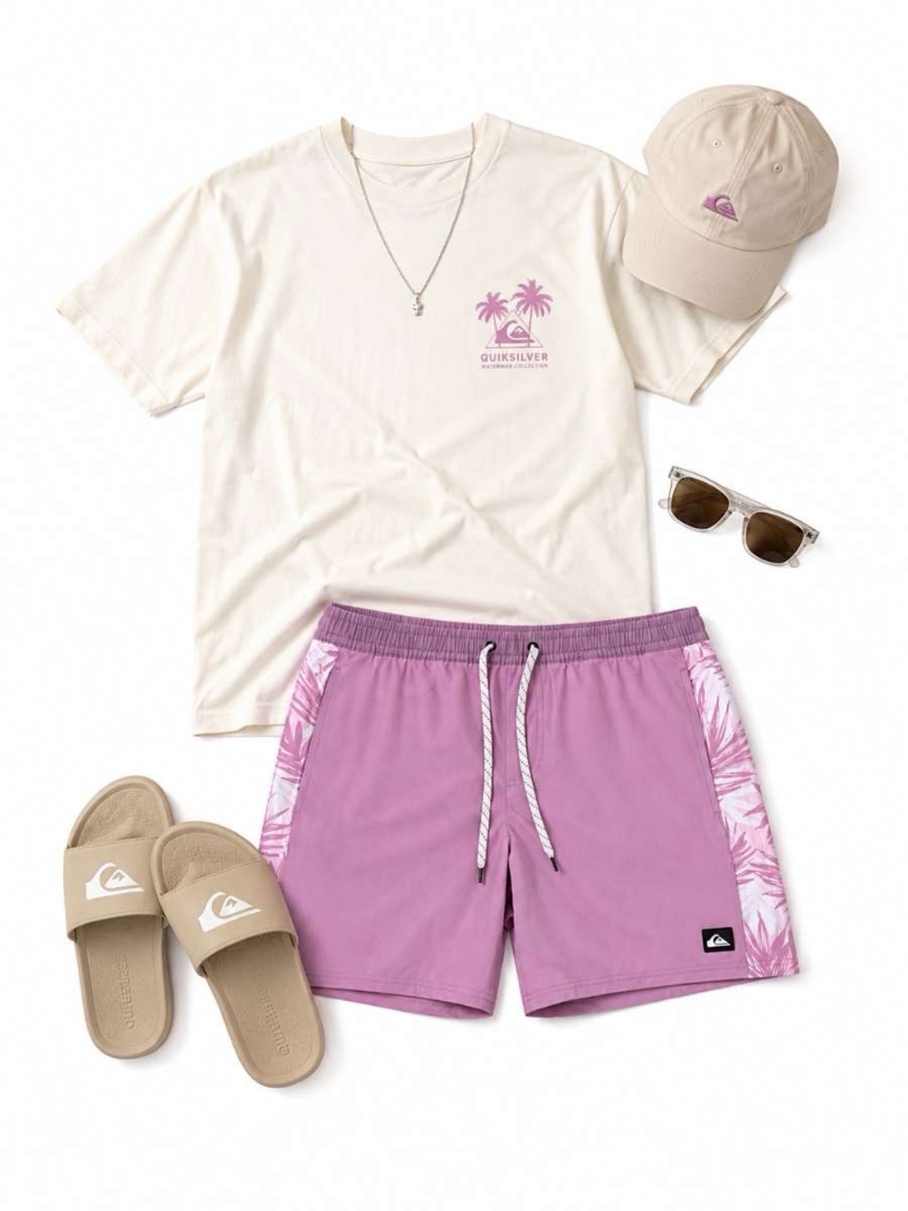 Quiksilver Orchid Pink Swim Volley Shorts